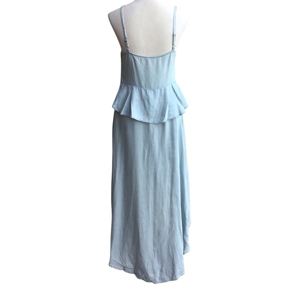 Guess Sleeveless Lace Up Maxi Dress Super Bleached Wash NEW - Picture 5 of 8